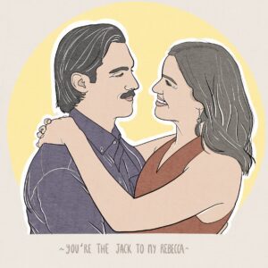 Ilustración de Jack y Rebecca de la serie This is us