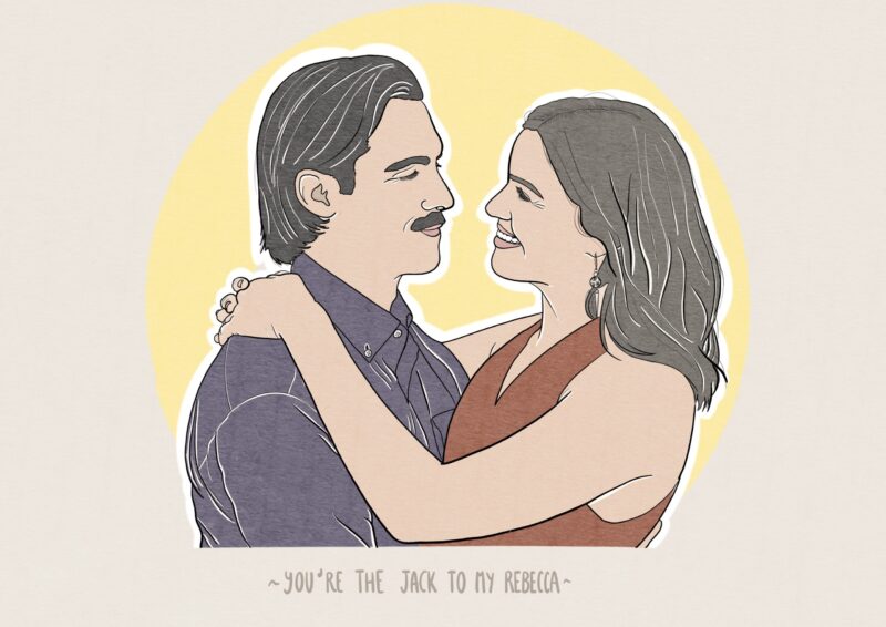 Ilustración de Jack y Rebecca de la serie This is us